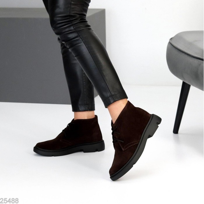 Черевики жіночі натуральна замша колір-шоколад демі 36,38р