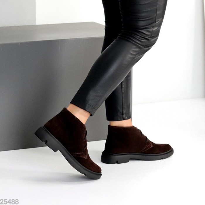 Черевики жіночі натуральна замша колір-шоколад демі 36,38р