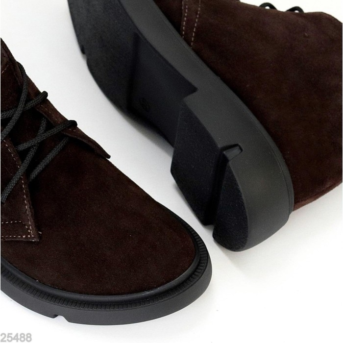 Черевики жіночі натуральна замша колір-шоколад демі 36,38р