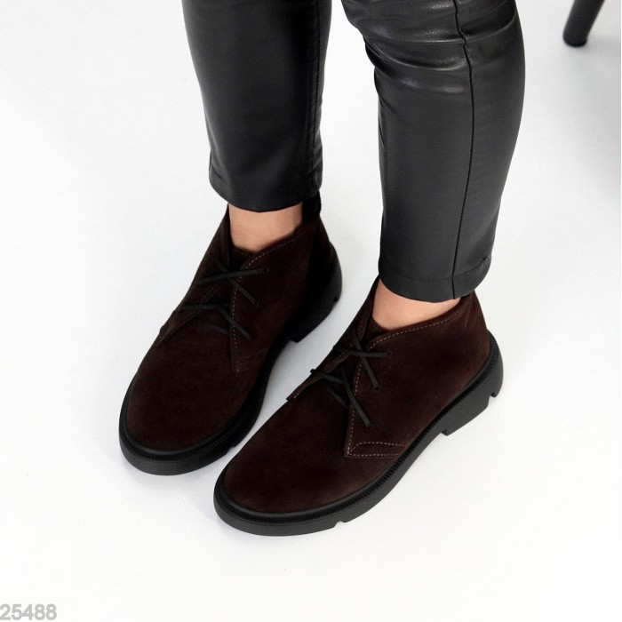 Черевики жіночі натуральна замша колір-шоколад демі 36,38р