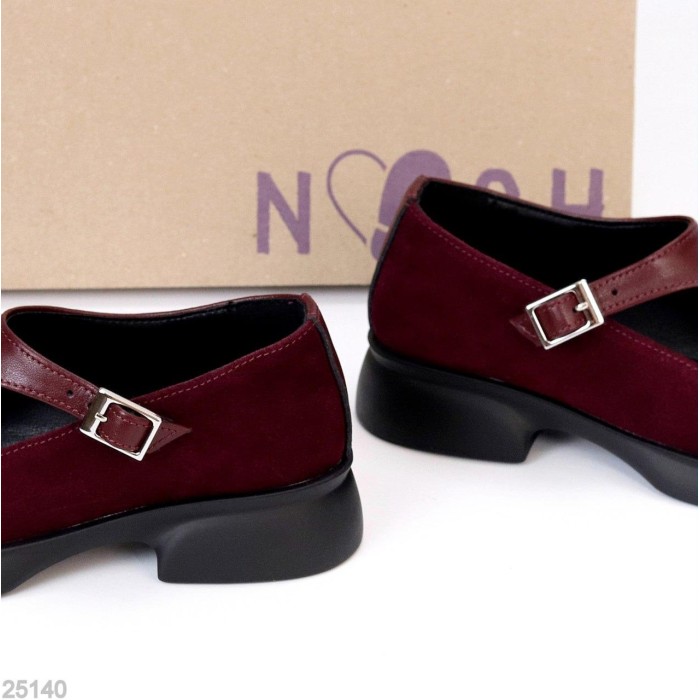 Туфлі жіночі натуральна замша/шкіра колір-бордо 36,40р