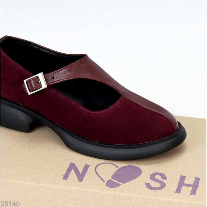 Туфлі жіночі натуральна замша/шкіра колір-бордо 36,40р