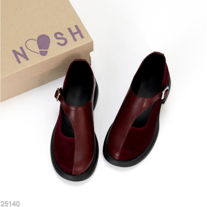 Туфлі жіночі натуральна замша/шкіра колір-бордо 36,40р