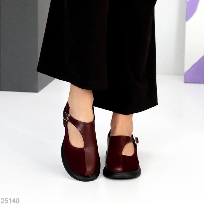 Туфлі жіночі натуральна замша/шкіра колір-бордо 36,40р