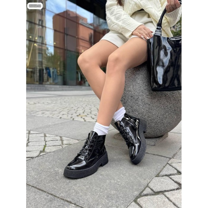 Черевики жіночі натуральна шкіра чорні демі 39,41р