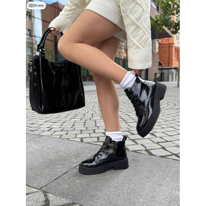 Черевики жіночі натуральна шкіра чорні демі 39,41р