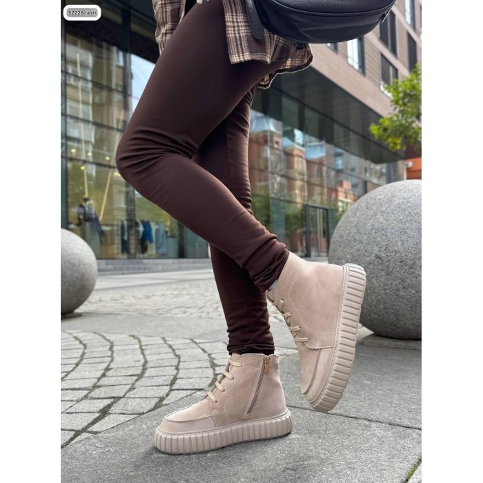 Черевики жіночі натуральна замша бежеві деми 38,39р