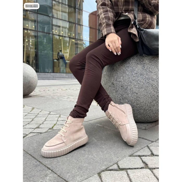 Черевики жіночі натуральна замша бежеві деми 38,39р