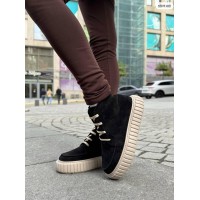 Черевики жіночі натуральна замша чорні деми 38,39р