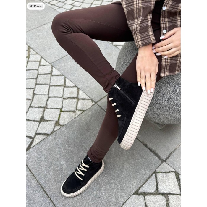 Черевики жіночі натуральна замша чорні деми 38,39р