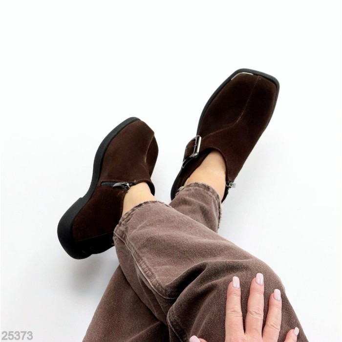 Туфли женские натуральная замша цвет-шоколад 41р