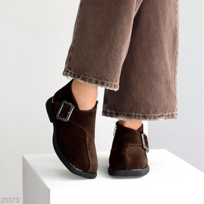 Туфли женские натуральная замша цвет-шоколад 41р