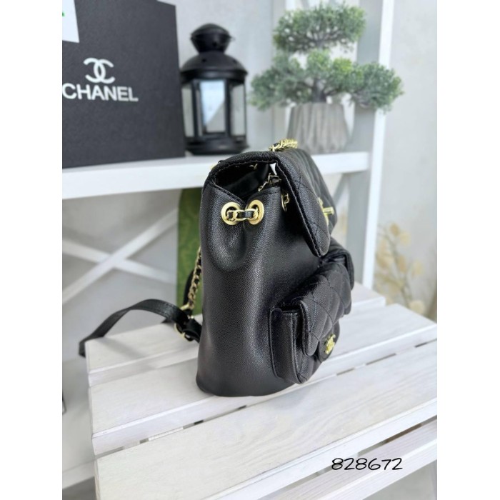 Рюкзак жіночій кишені натуральна шкіра.Чорний