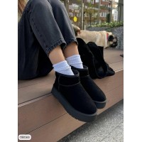 Уггі жіночі короткі натуральна замша /вовна колір: чорний зима 36,38,41р.