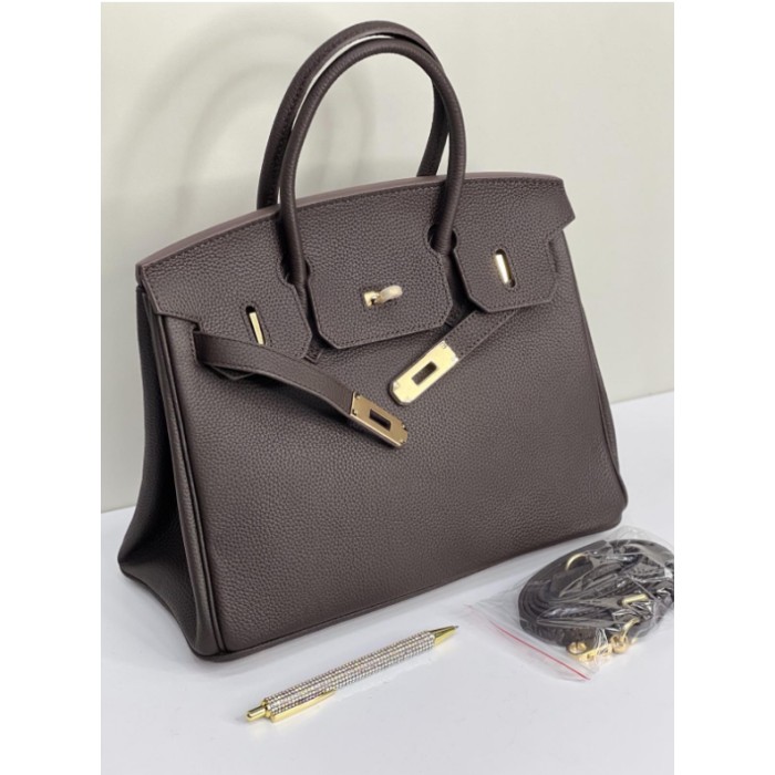 Сумка жіноча замочок з натуральної шкіри Беж,Кемел, Шоколад Шоколад