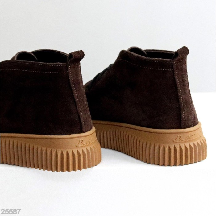 Черевики жіночі натуральна замша колір-шоколад демі на 35.5,37р