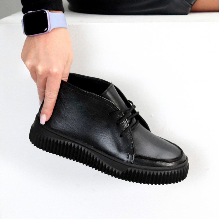 Черевики жіночі натуральна шкіра чорні демі на 36,40р