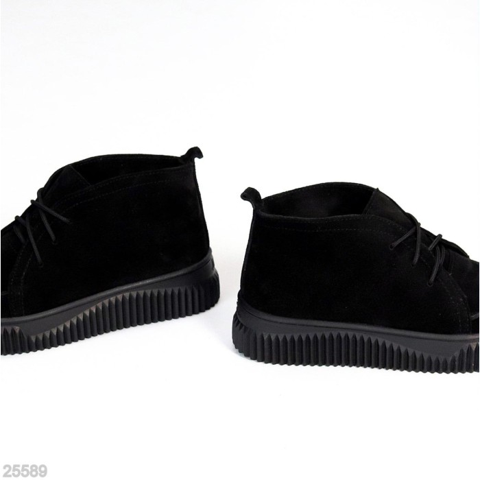 Черевики жіночі натуральна замша чорні демі на 36,37.5,40р