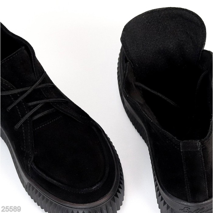 Черевики жіночі натуральна замша чорні демі на 36,37.5,40р