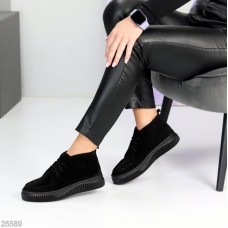 Черевики жіночі натуральна замша чорні демі на 36,37.5,40р