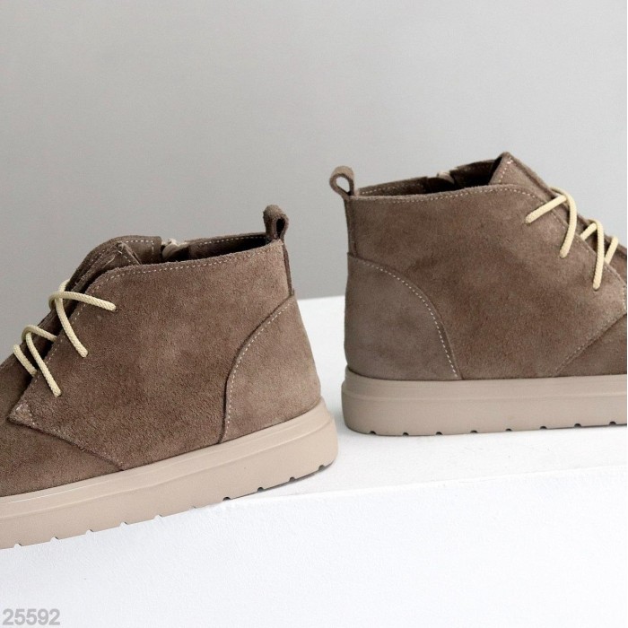 Черевики жіночі натуральна замша бежеві деми 38р