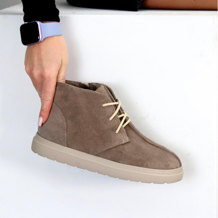 Черевики жіночі натуральна замша бежеві деми 38р