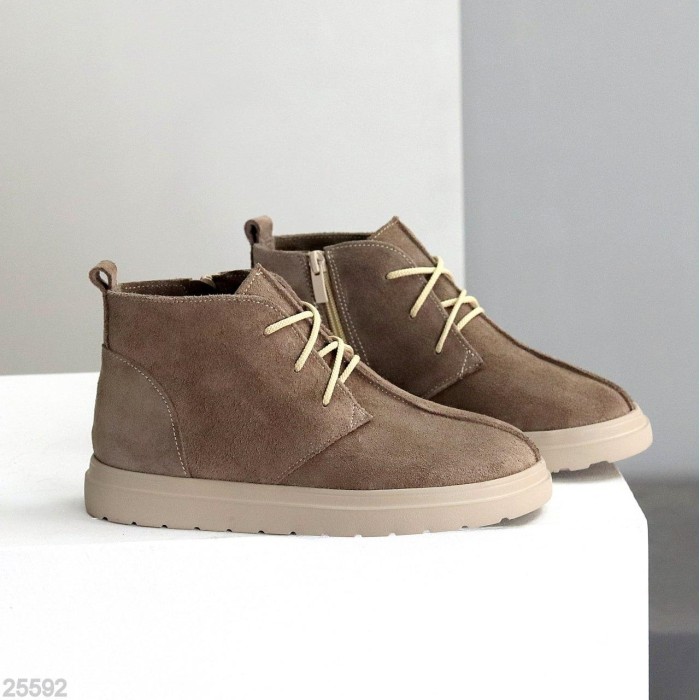 Черевики жіночі натуральна замша бежеві деми 38р