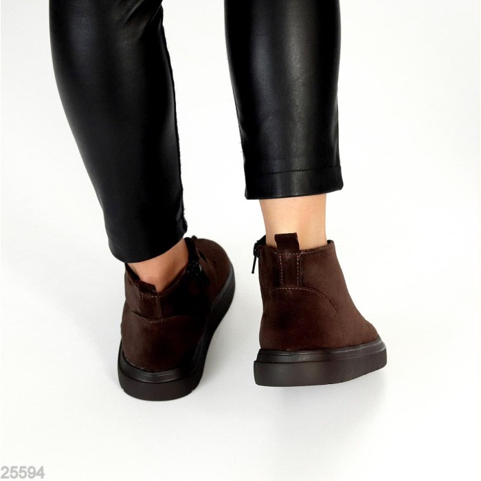 Черевики жіночі натуральна замша колір Шоколад демі 36р