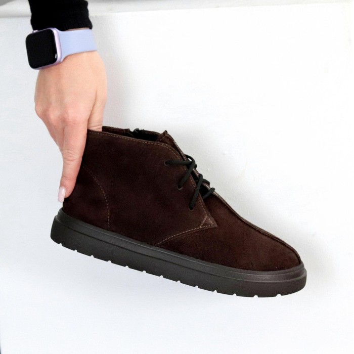 Черевики жіночі натуральна замша колір Шоколад демі 36р