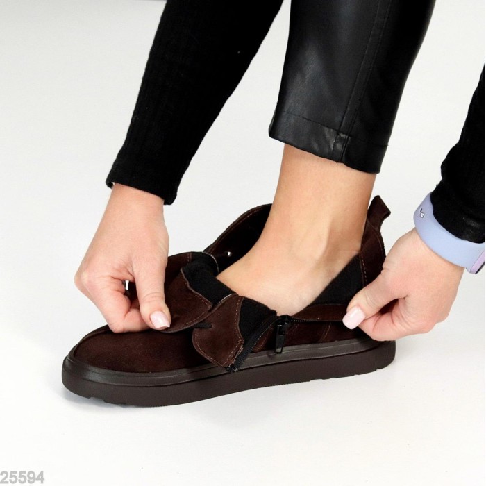 Черевики жіночі натуральна замша колір Шоколад демі 36р