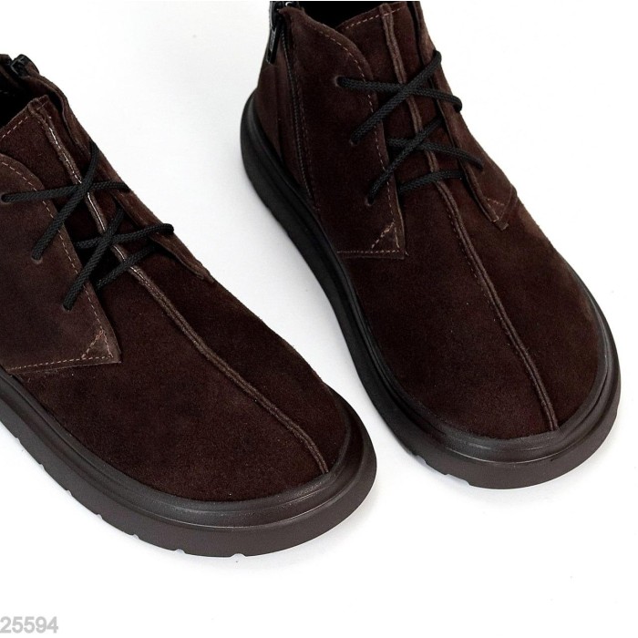 Черевики жіночі натуральна замша колір Шоколад демі 36р