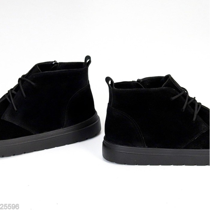 Черевики жіночі натуральна замша чорні демі 36р