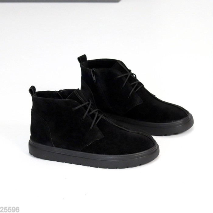 Черевики жіночі натуральна замша чорні демі 36р