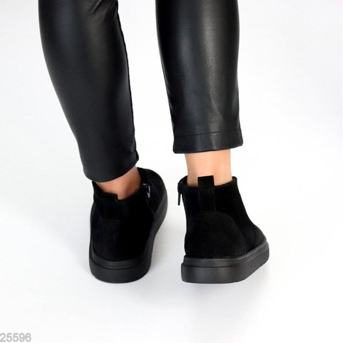 Черевики жіночі натуральна замша чорні демі 36р