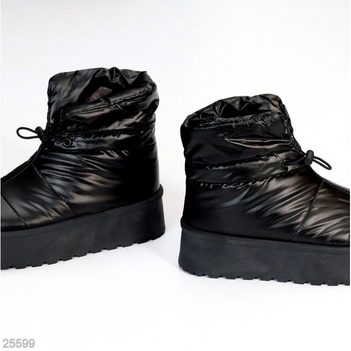 Дутики жіночі матеріал-плащівка чорні зима на 35.5р.