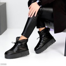 Дутики жіночі матеріал-плащівка чорні зима на 35.5р.