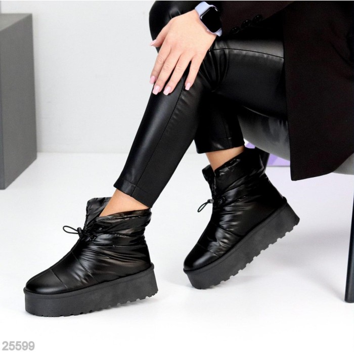 Дутики жіночі матеріал-плащівка чорні зима на 35.5р.