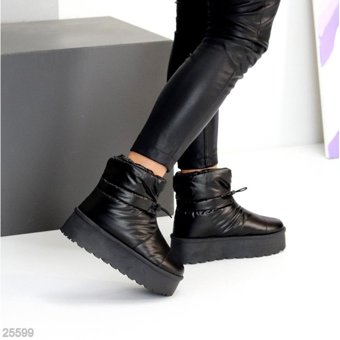 Дутики жіночі матеріал-плащівка чорні зима на 35.5р.