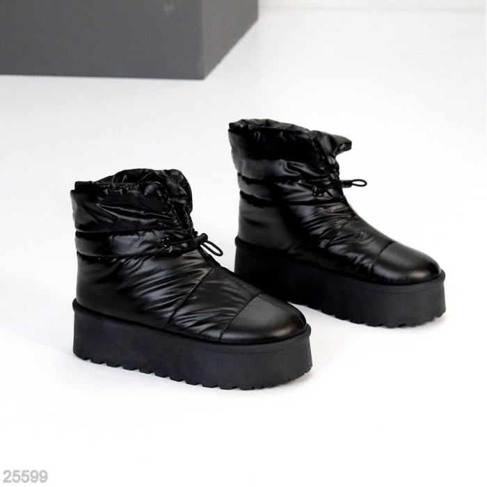 Дутики жіночі матеріал-плащівка чорні зима на 35.5р.