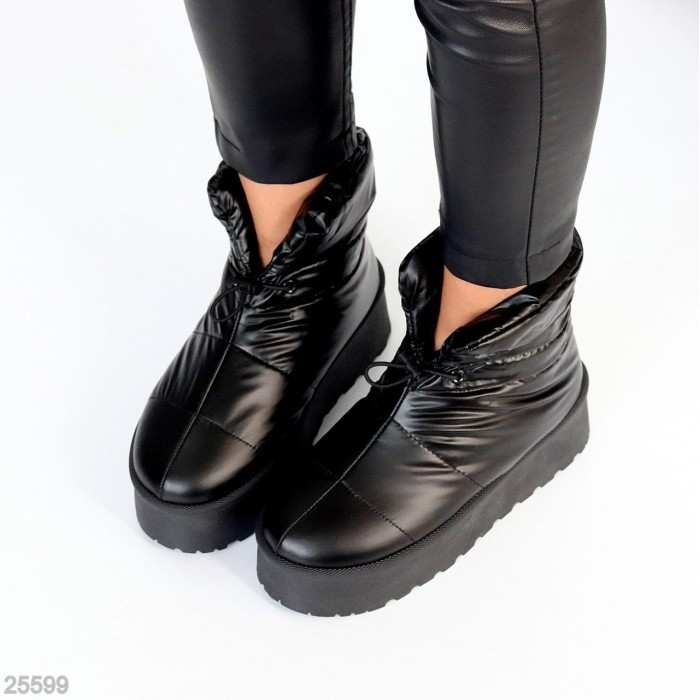 Дутики жіночі матеріал-плащівка чорні зима на 35.5р.