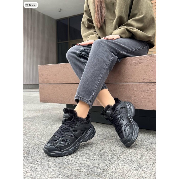 Кросівки жіночі Elada натуральна шкіра/сітка чорні 36,37р