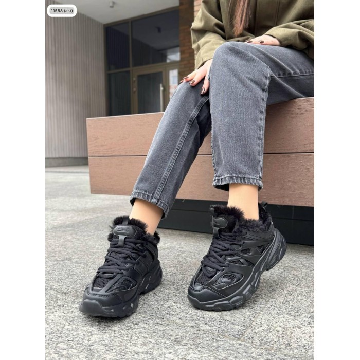 Кросівки жіночі Elada натуральна шкіра/сітка чорні 36,37р