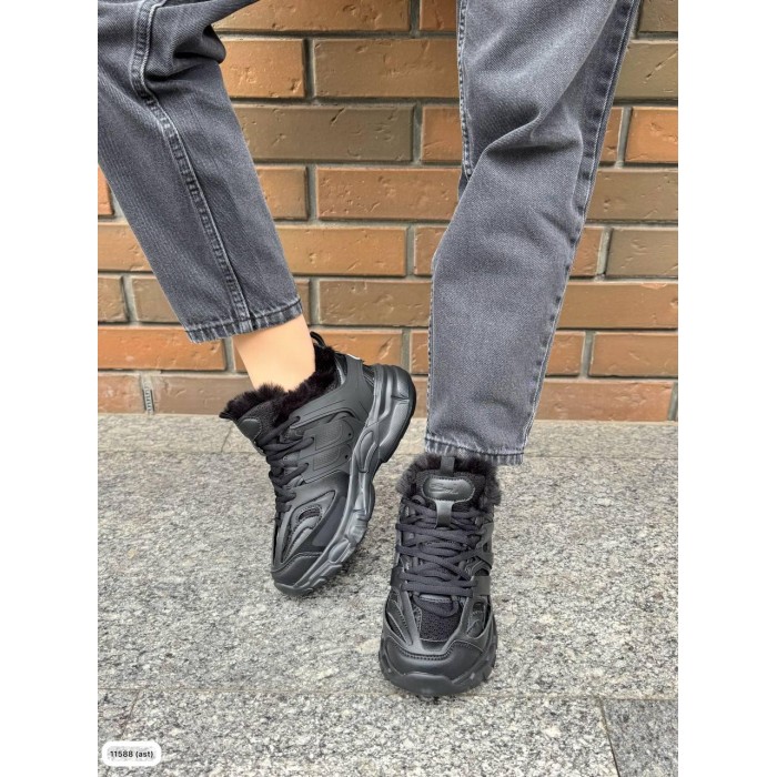 Кросівки жіночі Elada натуральна шкіра/сітка чорні 36,37р