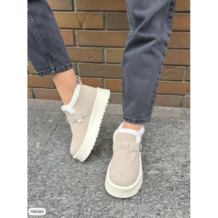 Черевики жіночі Марісоль з хутром натуральна замша зима Беж 39р