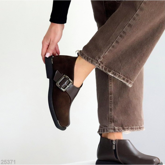 Туфлі жіночі натуральна замша/шкіра колір-шоколад 37,41р