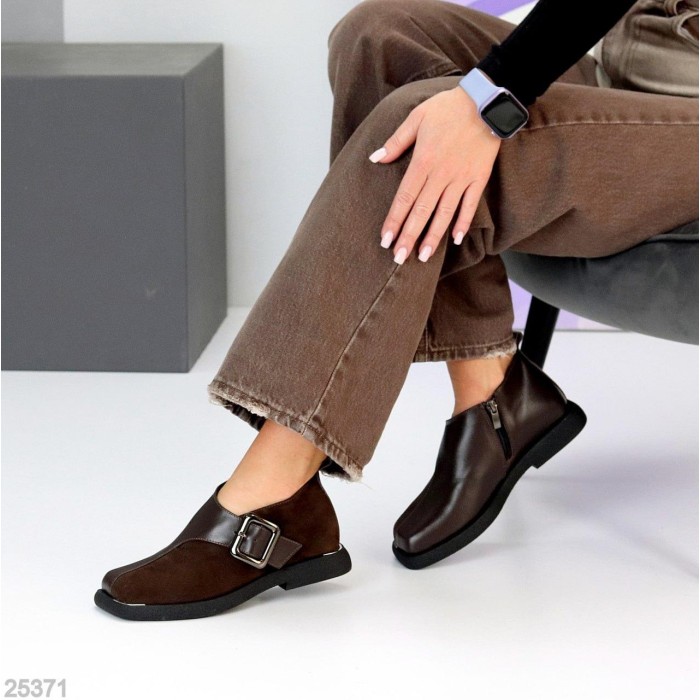 Туфлі жіночі натуральна замша/шкіра колір-шоколад 37,41р