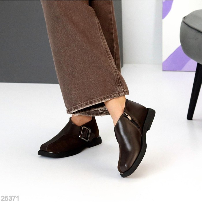 Туфлі жіночі натуральна замша/шкіра колір-шоколад 37,41р