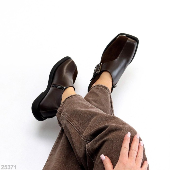 Туфлі жіночі натуральна замша/шкіра колір-шоколад 37,41р