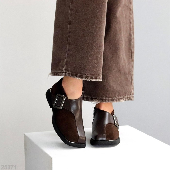 Туфлі жіночі натуральна замша/шкіра колір-шоколад 37,41р