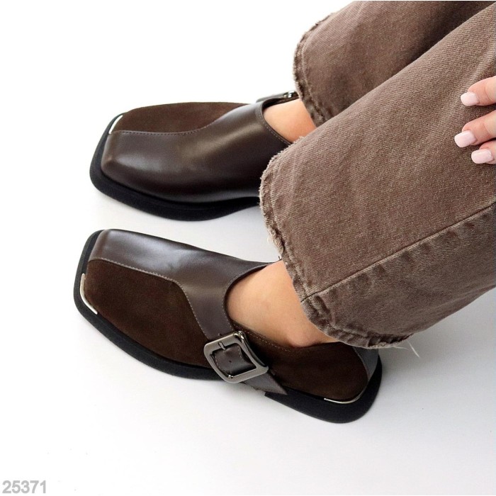 Туфлі жіночі натуральна замша/шкіра колір-шоколад 37,41р